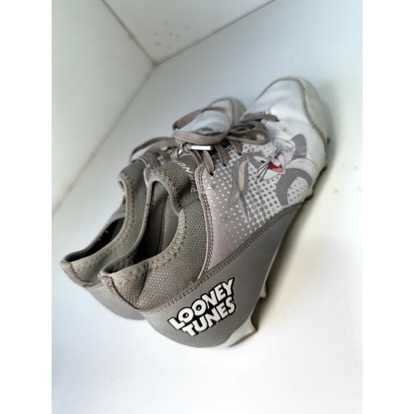 Phenom Elite Looney Tunes Men Football Cleats US 8 White Gray Bugs Bunny Lace Up - Picture 9 of 16
